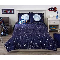 Heritage Kids Ultra-Soft 3 Piece Outer Space Consellation Bedding Comforter Set, Full, Navy (K687902)