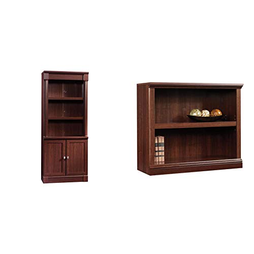 Sauder Palladia Library with Doors, Select Cherry Finish & 2Shelf