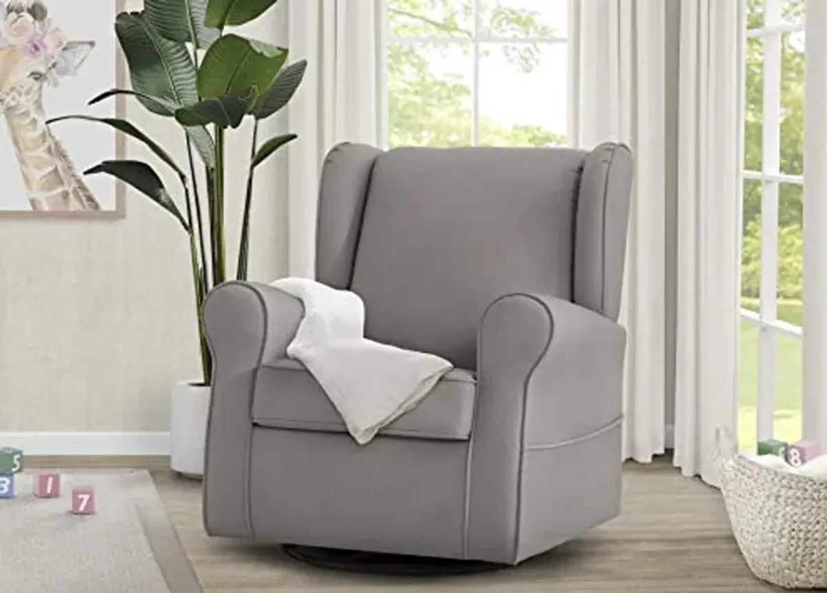 Delta Children Reston Nursery Glider Swivel Rocker Chair, French Grey