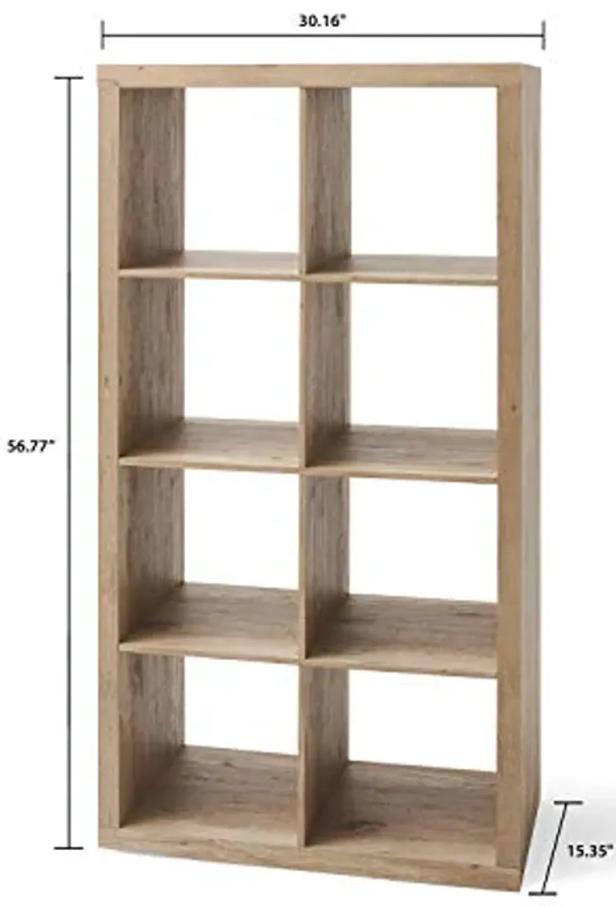 Better Homes & Gardens 8-Cube Storage Organizer, Natural Wood Grain Finishes