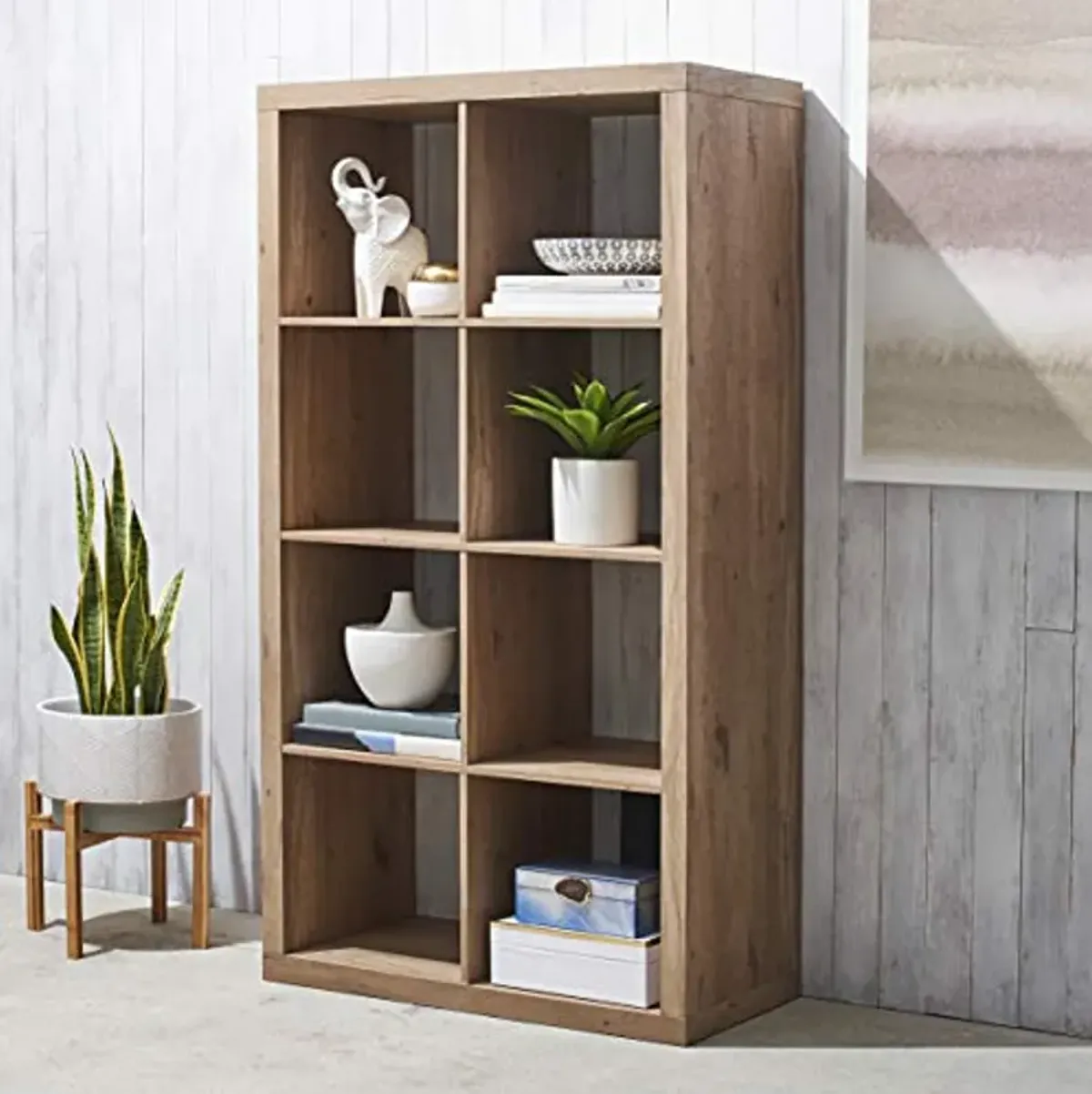 Better Homes & Gardens 8-Cube Storage Organizer, Natural Wood Grain Finishes