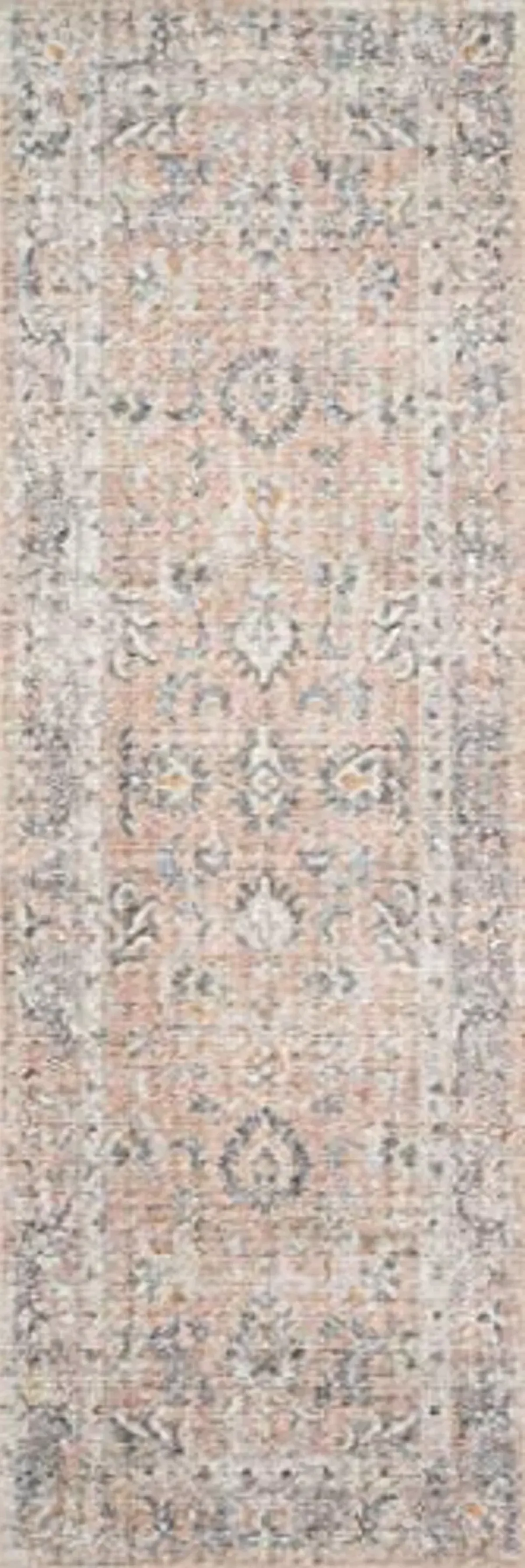 Loloi Skye Collection 2'-6" x 12'-0" Runner Rug in Blush / Grey - Soft Thick Area Rug, Vintage Inspired Distressed Area Rug, Non-Shedding Rug for Living Room, Bedroom, Dining Area