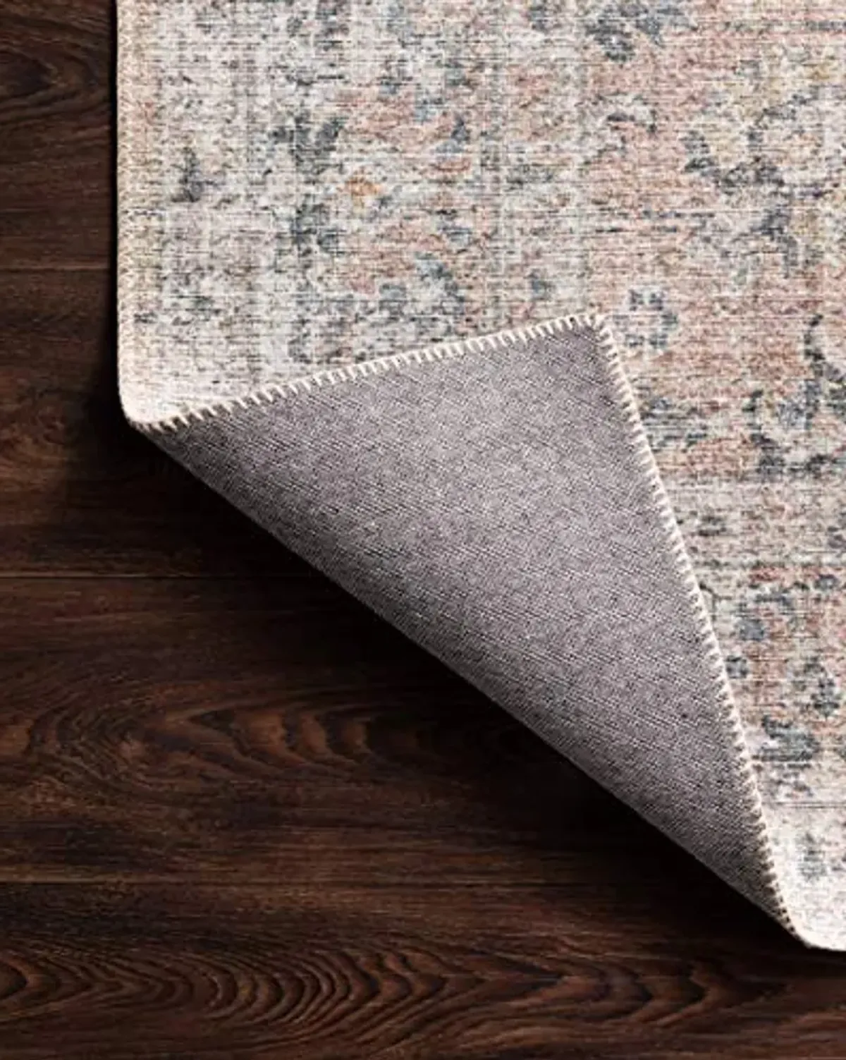 Loloi Skye Collection 2'-6" x 12'-0" Runner Rug in Blush / Grey - Soft Thick Area Rug, Vintage Inspired Distressed Area Rug, Non-Shedding Rug for Living Room, Bedroom, Dining Area