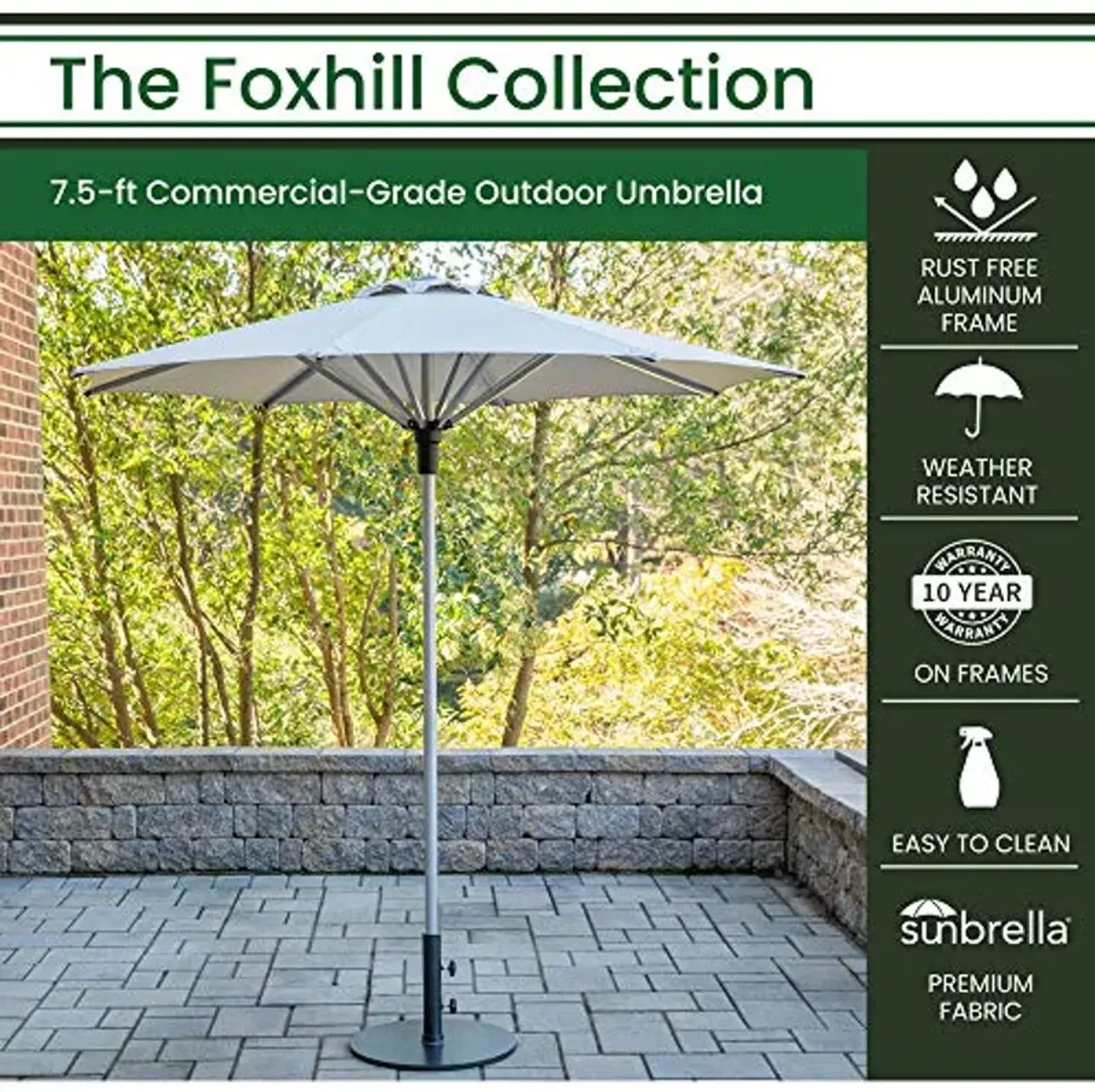 Hanover 7.5-ft Commercial-Grade Outdoor Umbrella