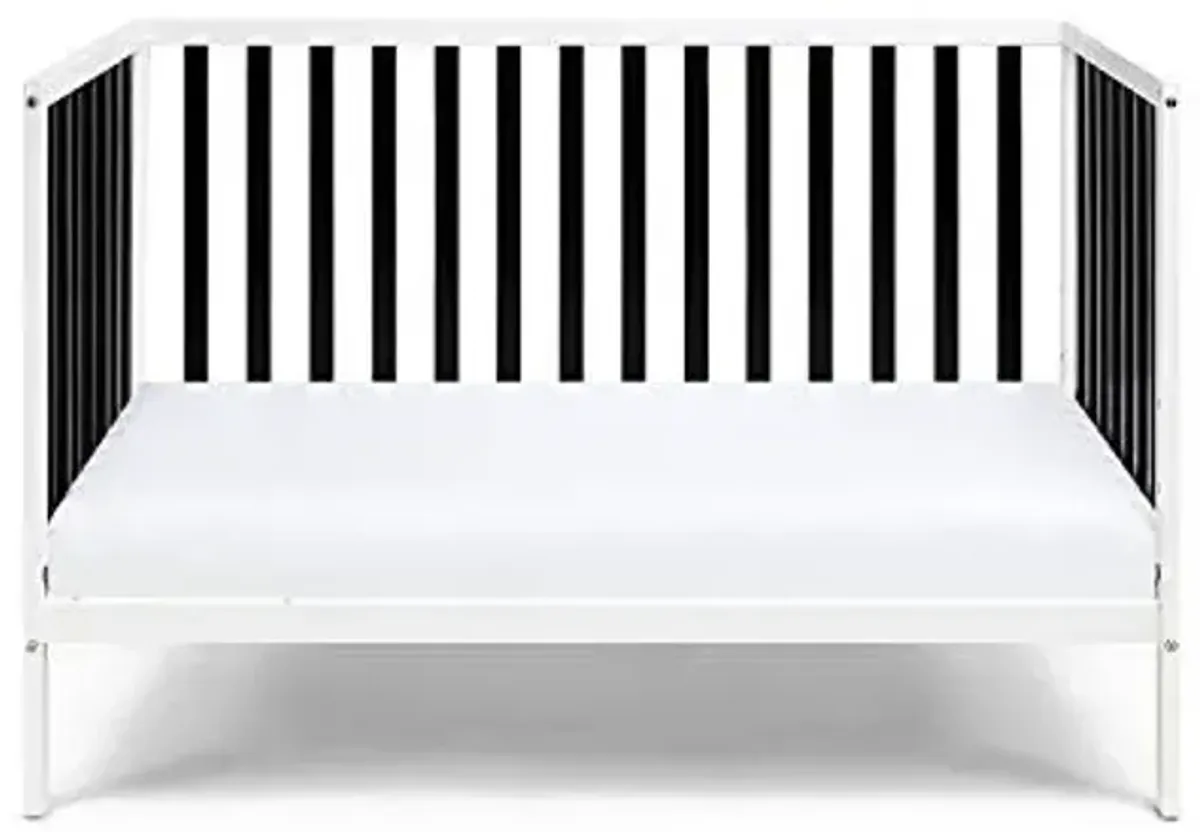 Baby Cache Deux Remi Island 3-in-1 Convertible Baby Crib (Do Re Me) White & Black