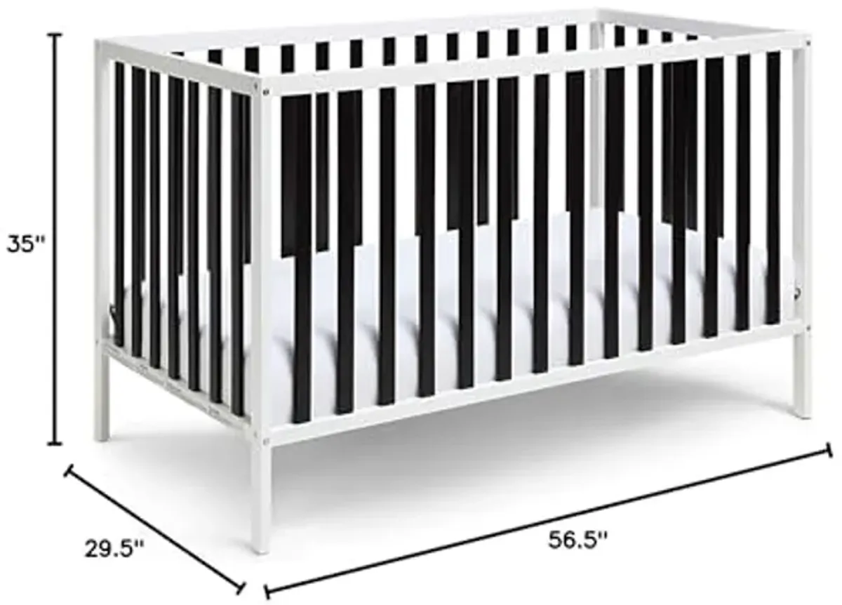 Baby Cache Deux Remi Island 3-in-1 Convertible Crib (Do Re Me) White & Black