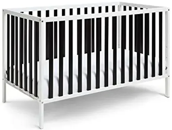 Baby Cache Deux Remi Island 3-in-1 Convertible Baby Crib (Do Re Me) White & Black