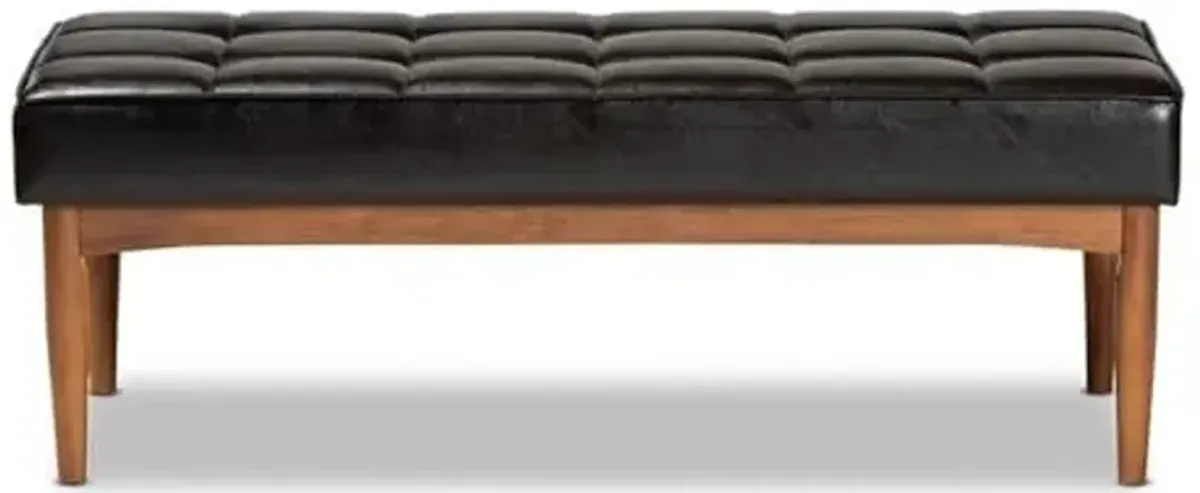 Baxton Studio Sanford Brown Finished Wood Dining Bench