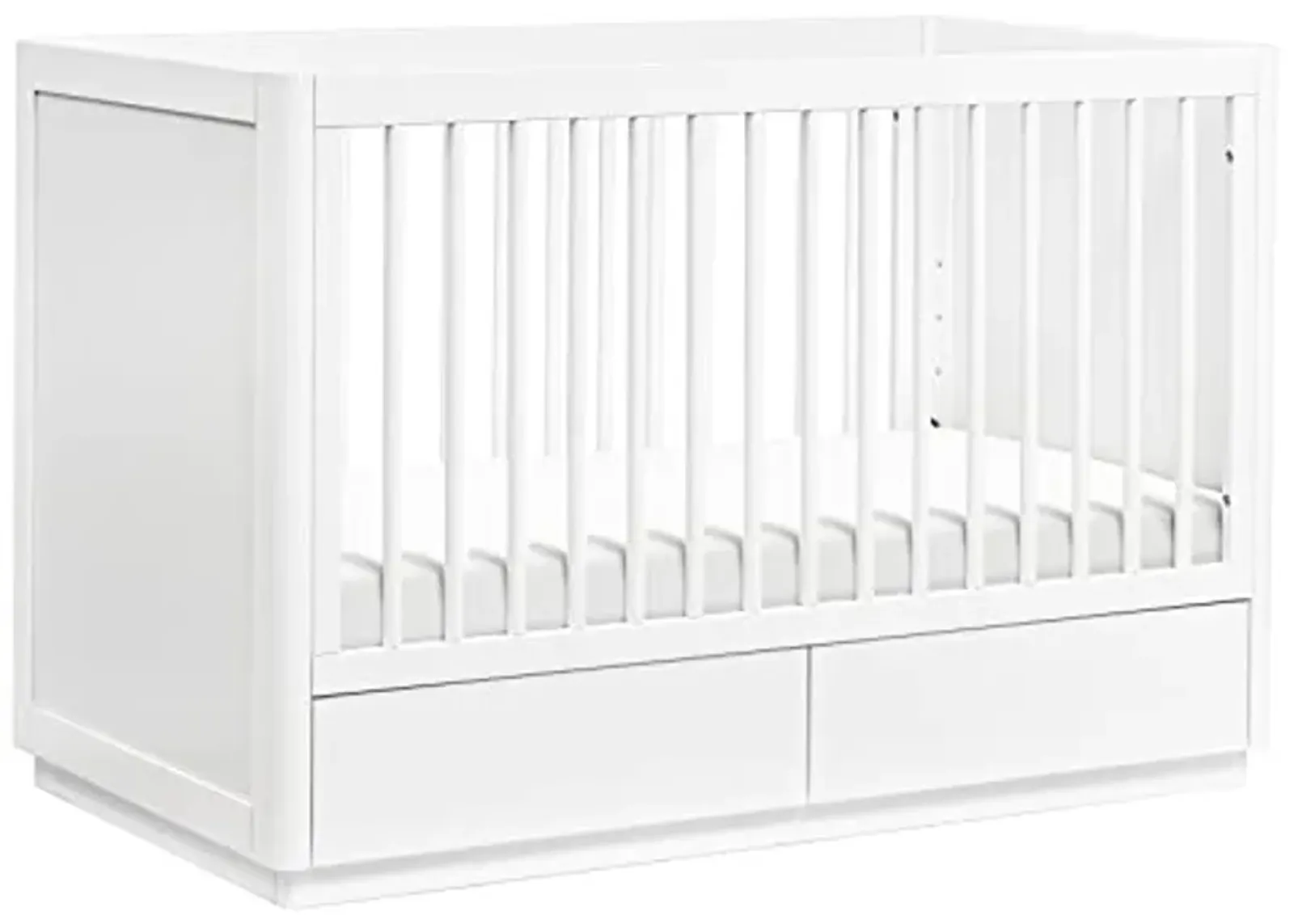 Babyletto Bento 3-in-1 Convertible Storage Crib with Toddler Bed Conversion Kit in White, Undercrib Storage Drawers, Greenguard Gold Certified