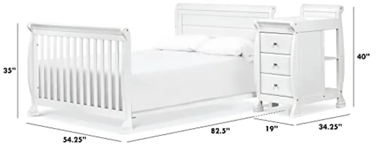 DaVinci Full-Size Conversion Kit (M5589) for Kalani Crib and Changer Combo in White