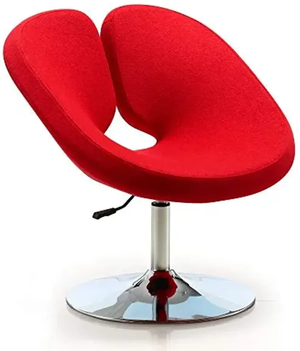 Manhattan Comfort Perch Mid Century Modern Living Room Wool Blend Adjustable Accent Chair, 27.36", Set of 2, Red