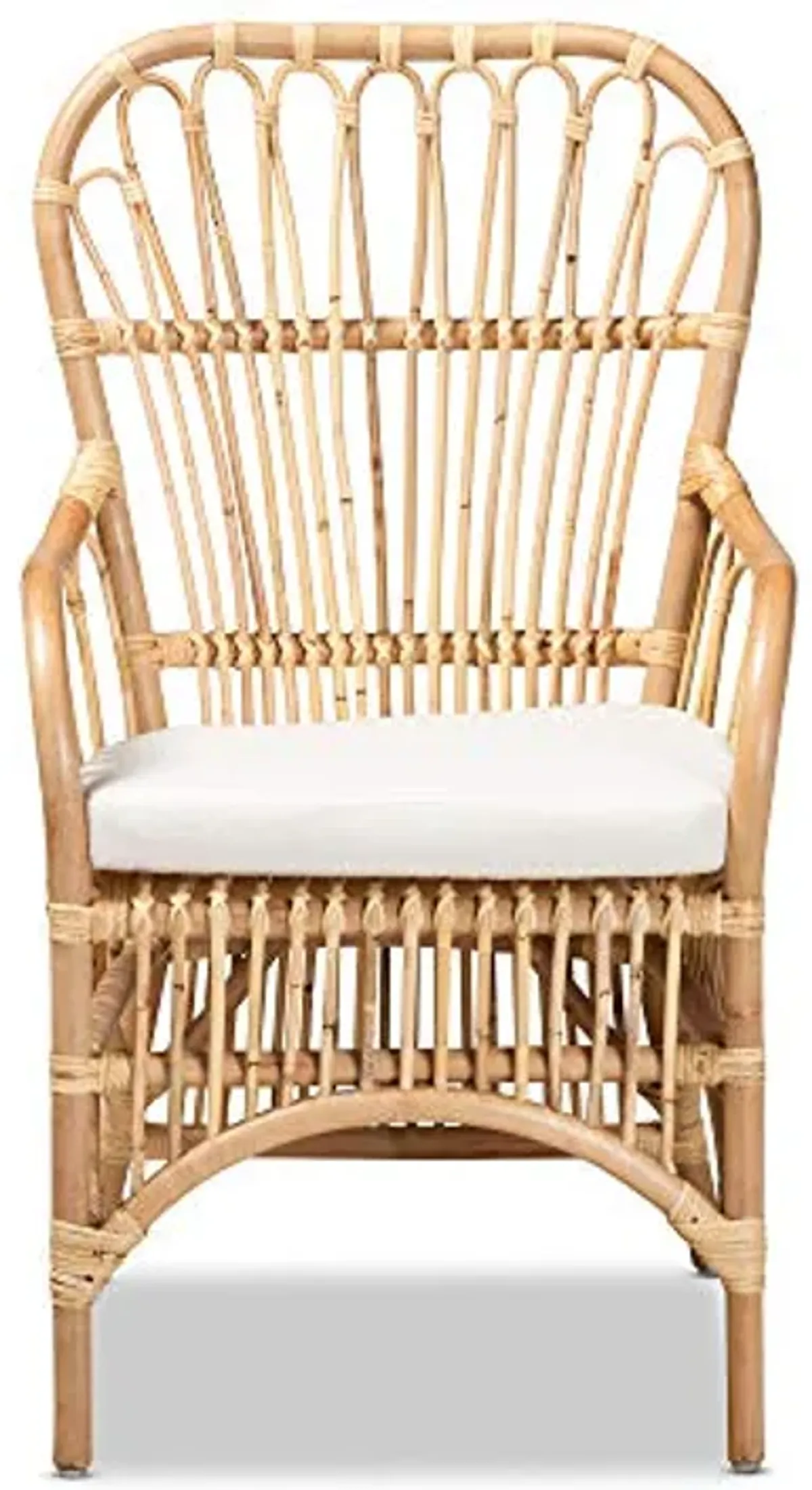 Baxton Studio Aya Natural Rattan Armchair