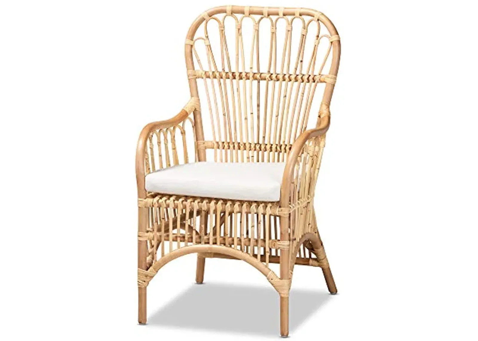 Baxton Studio Aya Natural Rattan Armchair