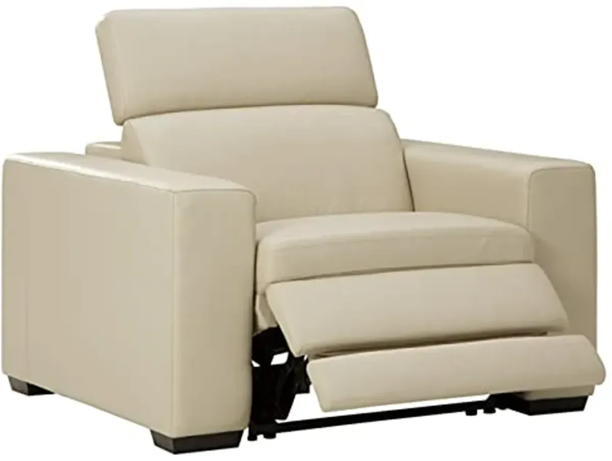 Signature Design by Ashley Texline Power Recliner with Adjustable Headrest, Beige