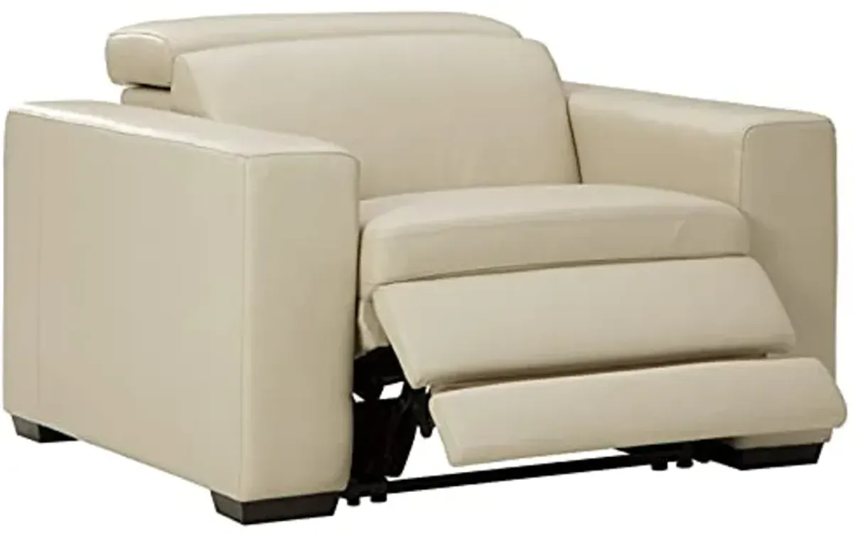 Signature Design by Ashley Texline Power Recliner with Adjustable Headrest, Beige