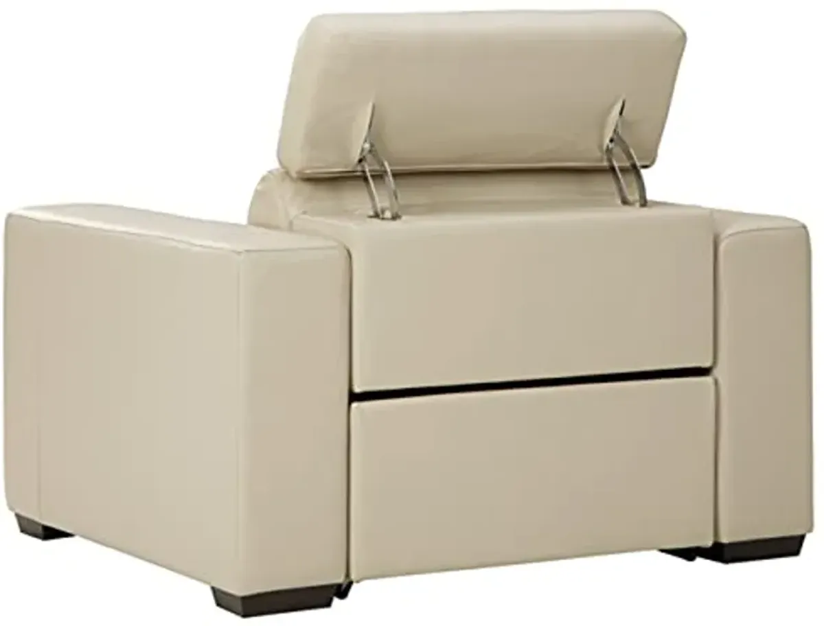 Signature Design by Ashley Texline Power Recliner with Adjustable Headrest, Beige