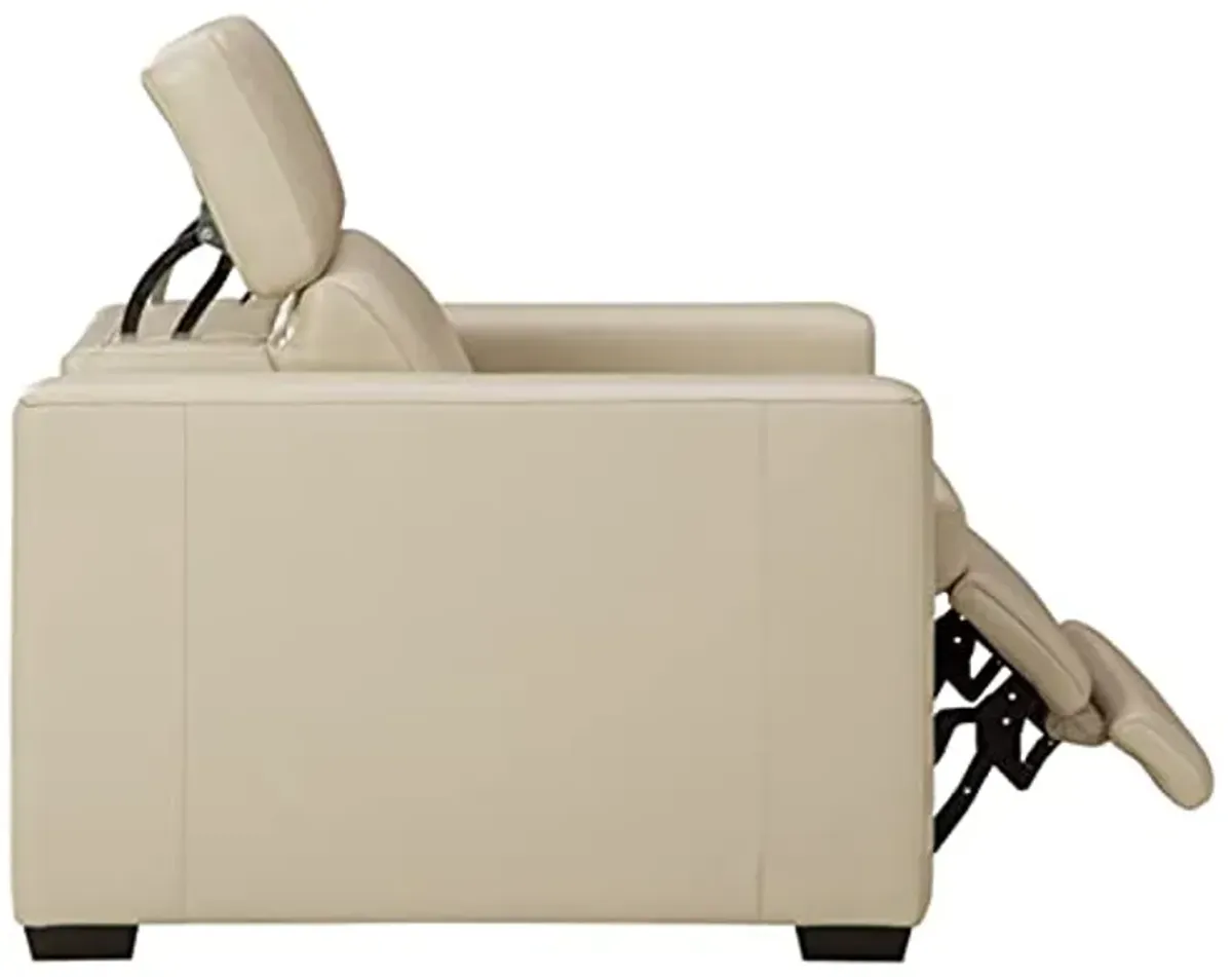 Signature Design by Ashley Texline Power Recliner with Adjustable Headrest, Beige