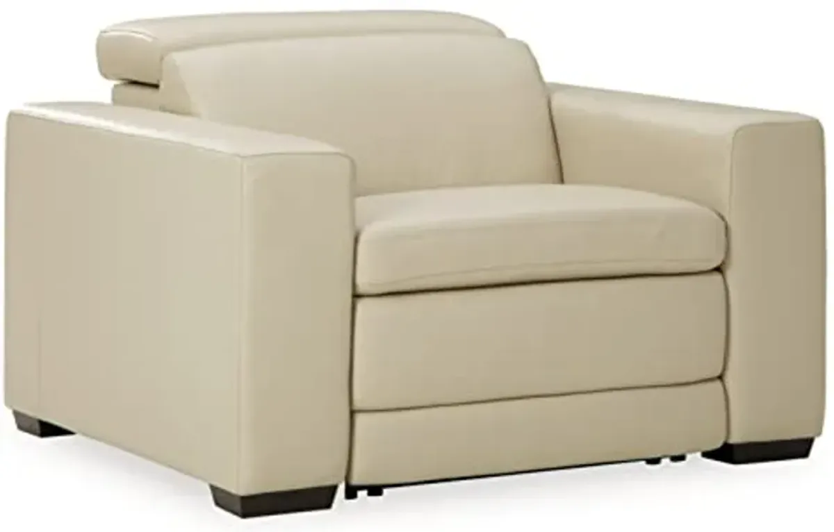 Signature Design by Ashley Texline Power Recliner with Adjustable Headrest, Beige