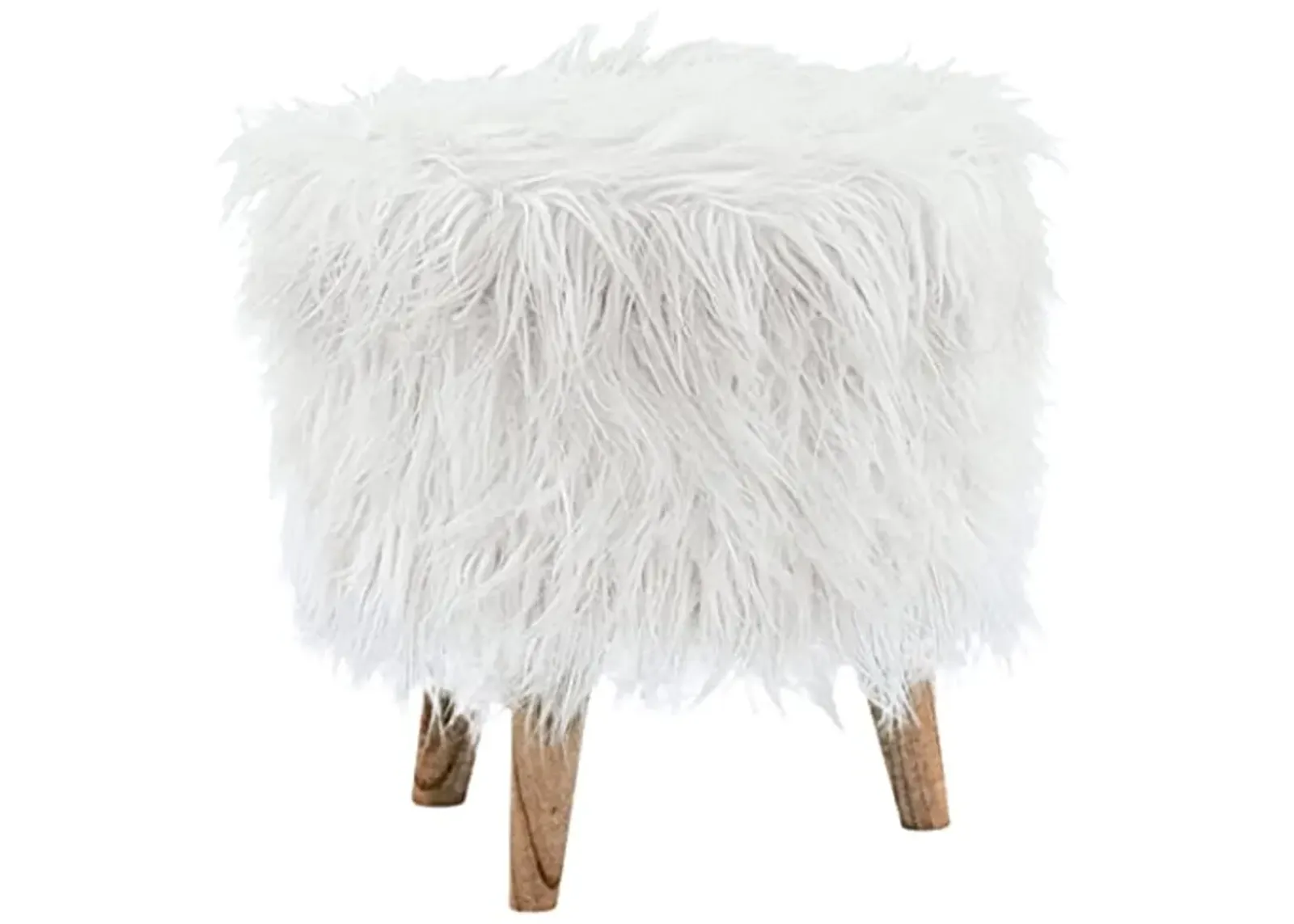 Signature Design by Ashley Elson Modern Chic Faux Fur Storage Ottoman, White