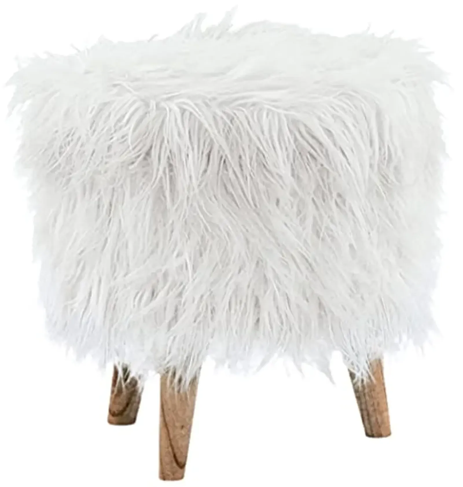 Signature Design by Ashley Elson Modern Chic Faux Fur Storage Ottoman, White