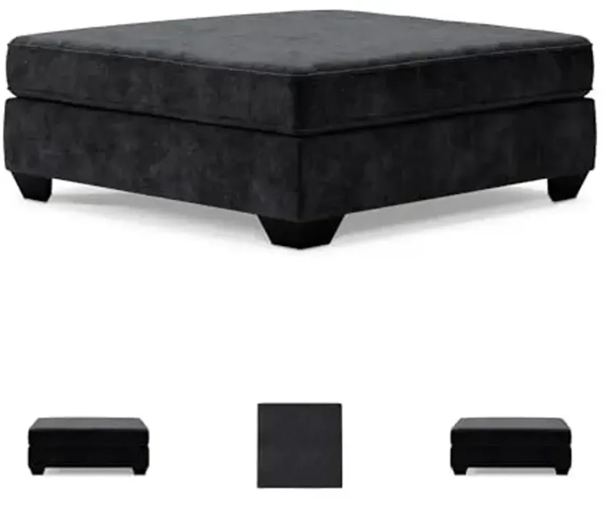 Signature Design by Ashley Lavernett Contemporary Square Oversized Accent Ottoman, Dark Gray