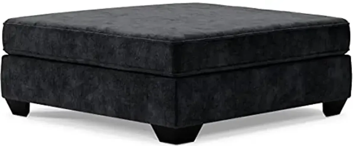 Signature Design by Ashley Lavernett Contemporary Square Oversized Accent Ottoman, Dark Gray