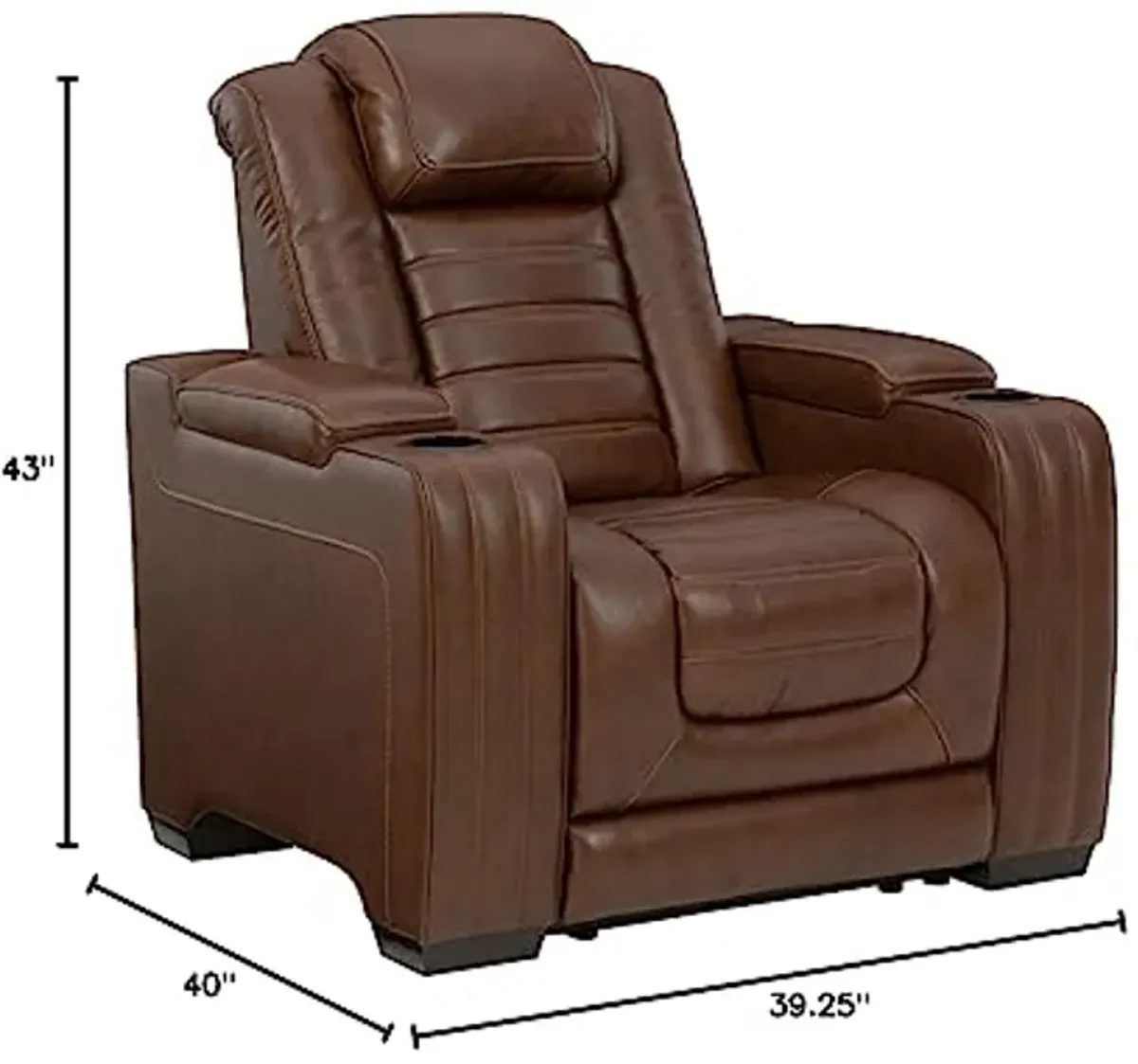 Signature Design by Ashley Backtrack Power Recliner with Adjustable Headrest, Dark Brown