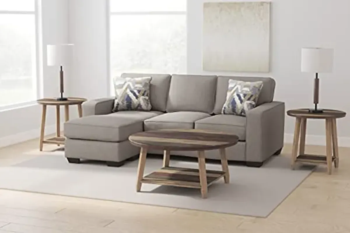 Signature Design by Ashley Greaves Modern Sectional Sofa Couch with Convertible Chaise Lounge, Beige