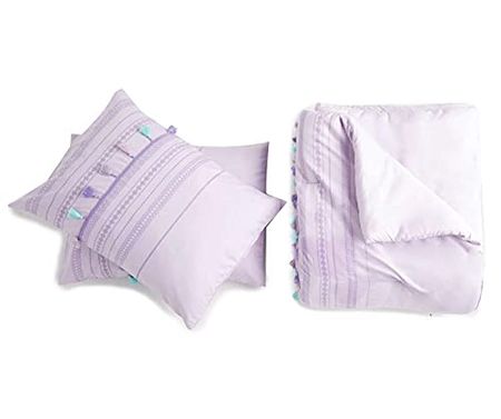 Heritage Kids Ultra-Soft 3 Piece Tassel Bedding Comforter Set, Lavender, Full (K687906)