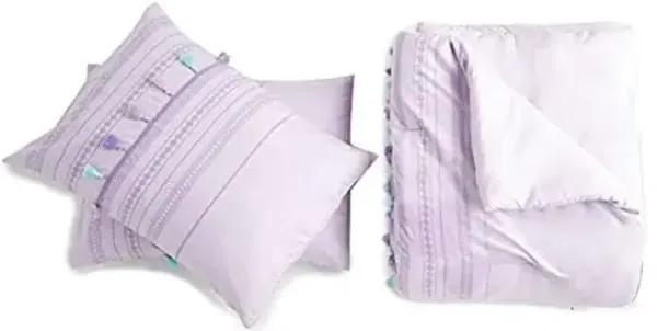 Heritage Kids Lavender Comforter Set – Full Size 3-Piece Ultra-Soft Bedding with Elegant Tassels