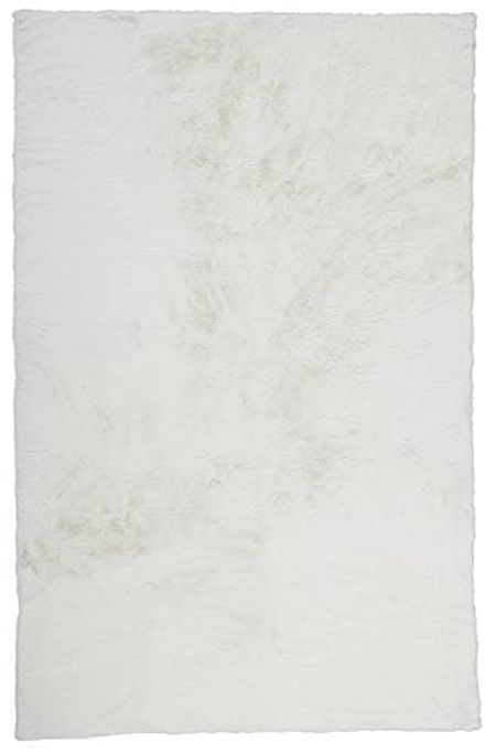 Feizy Rugs - Luxe Velour Glamorous Ultra-Solf Shag Rug, Snow White, 5ft x 7ft Area Rug