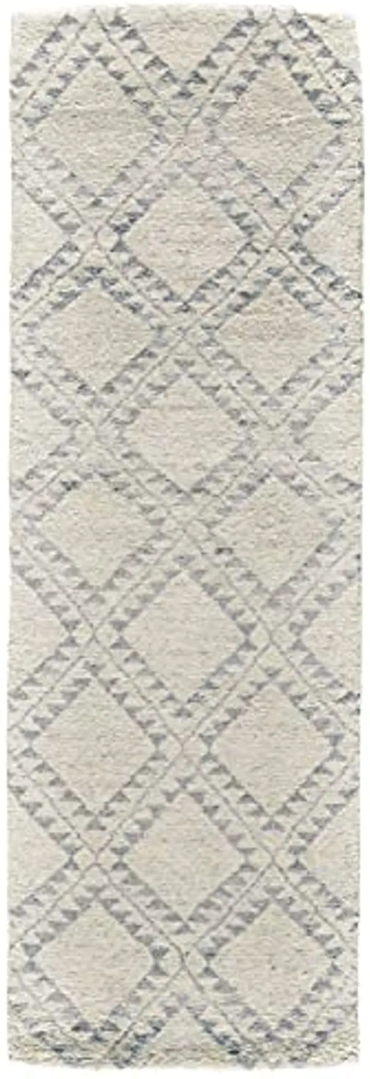 Feizy Rugs - Abytha Luxe Hand Knotted Wool Rug, Light Gray, 2ft - 6in x 8ft, Runner