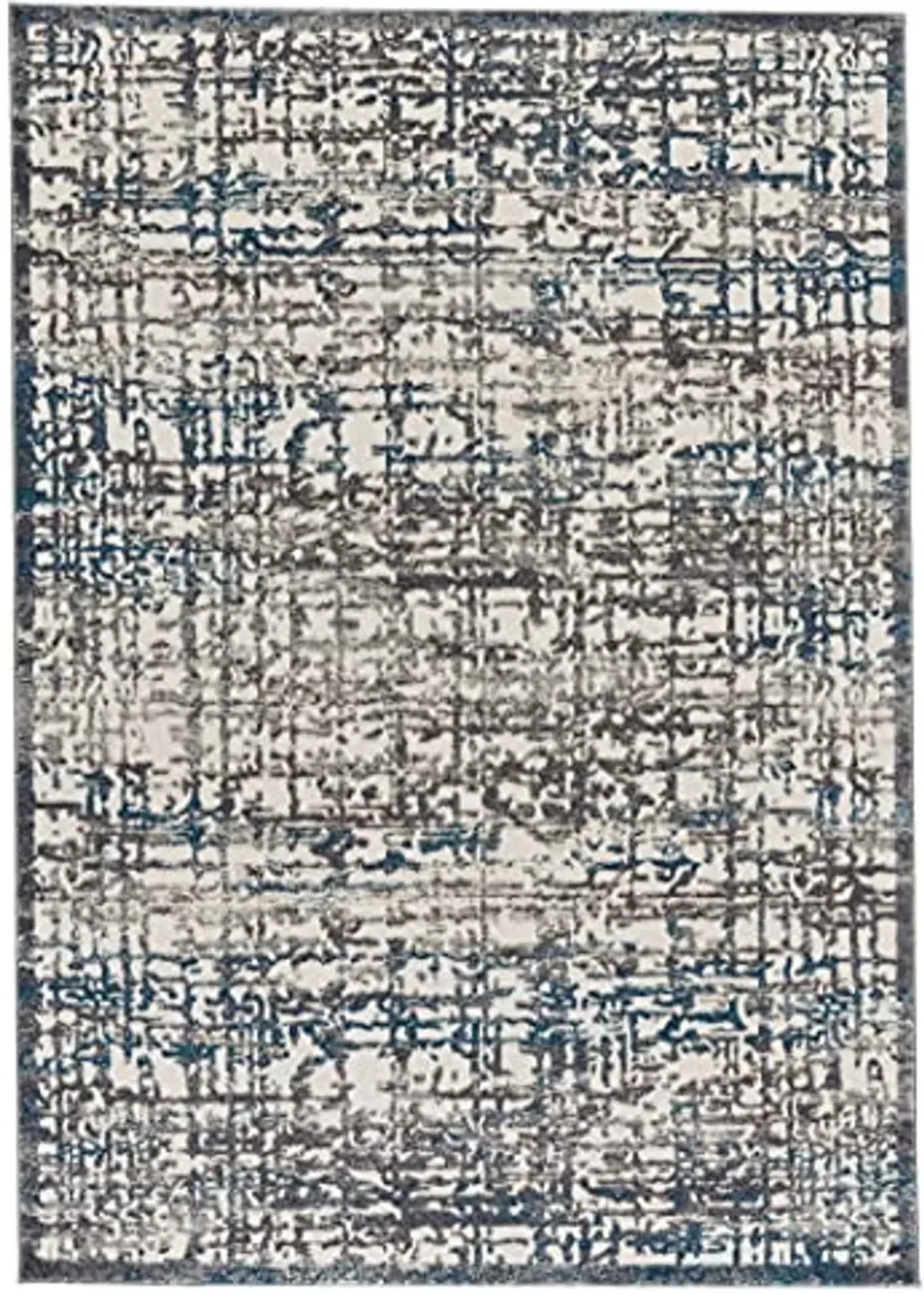 Feizy Rugs - Akhari Textured High-Low Rug,Deep Teal Blue/Ivory, 10ft x 13ft - 2in Area Rug