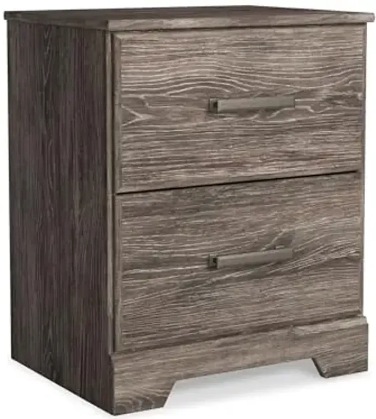 Signature Design by Ashley Ralinksi Rustic 2 Drawer Nightstand, 24.41" Tall, Gray