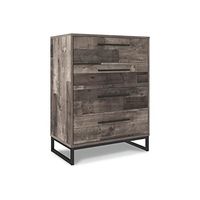 Signature Design by Ashley Neilsville Industrial 4 Drawer Chest of Drawers, Butcher Block Gray
