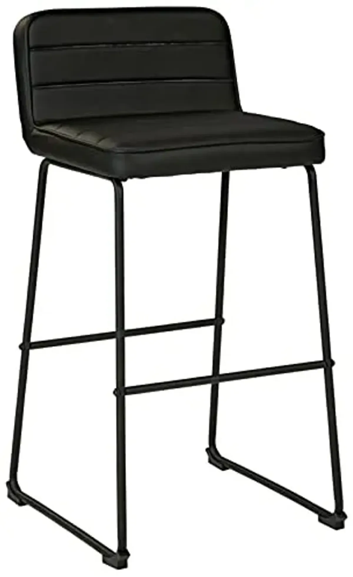 Signature Design by Ashley Nerison 31.75" Bar Height Upholstered Barstool, Set of 2, Black