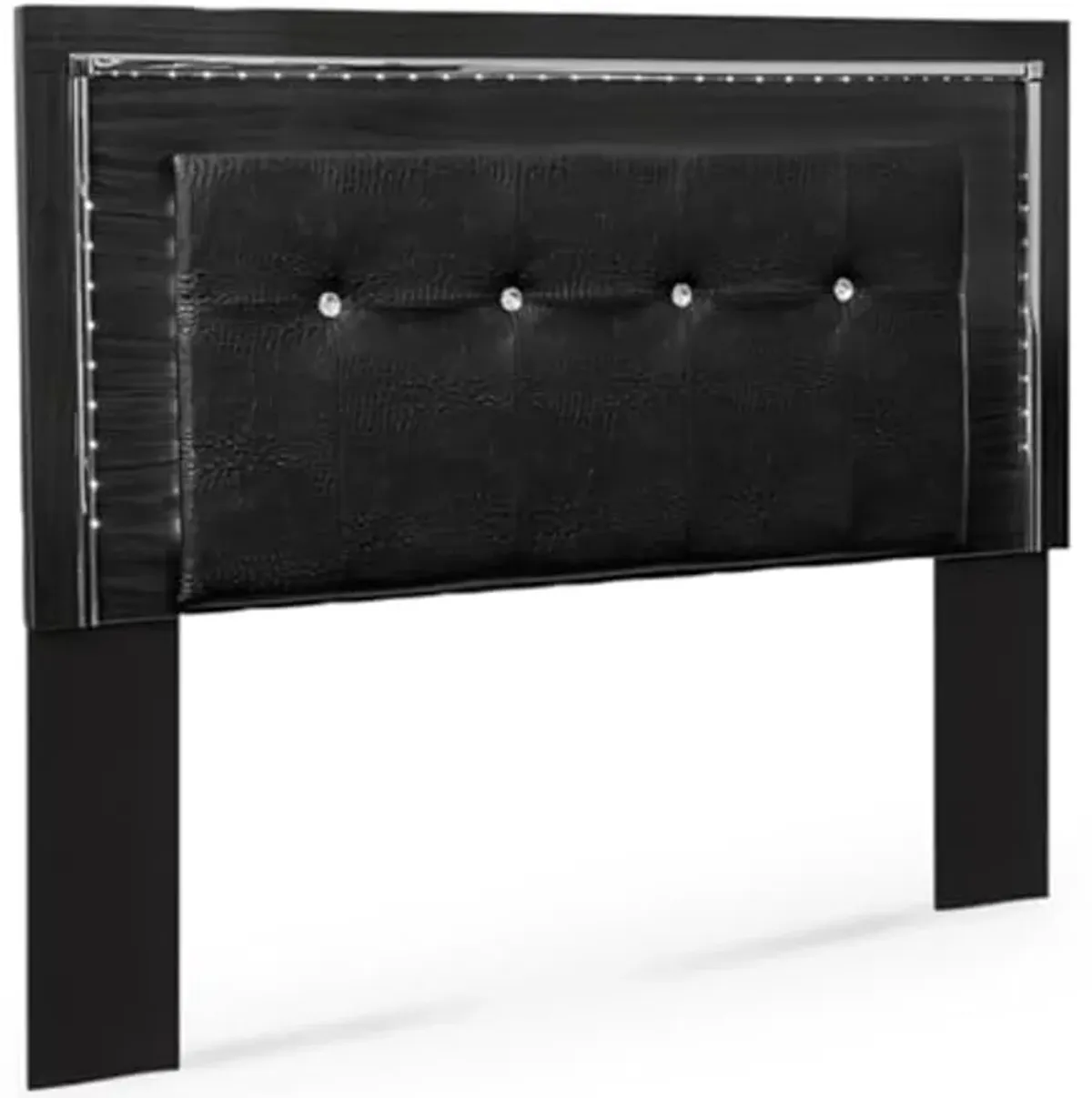 Signature Design by Ashley Kaydell Queen/Full Glam Upholstered Panel Headboard, Black