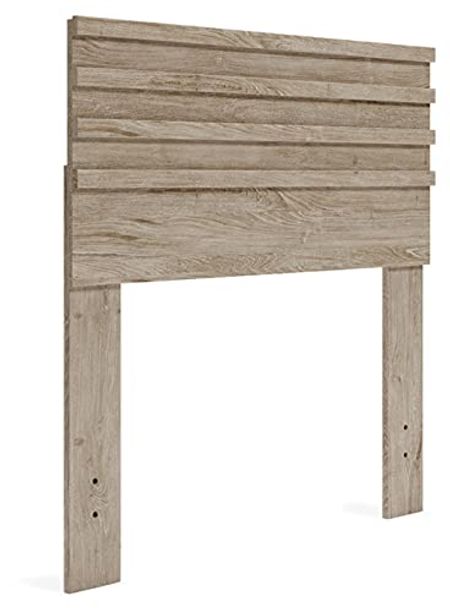 Signature Design by Ashley Oliah Contemporary Twin Panel Headboard, Natural Wood Grain