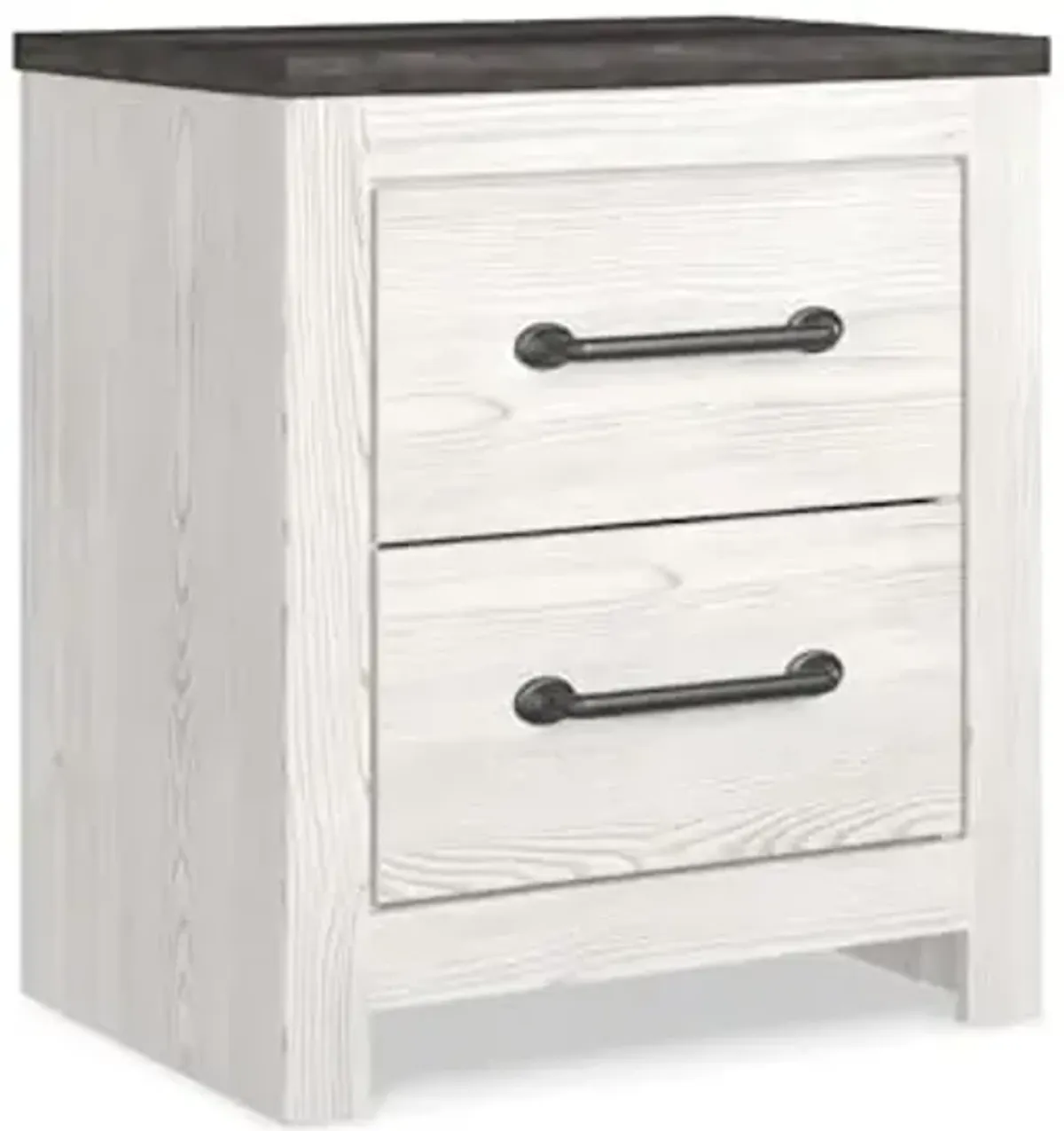 Signature Design by Ashley Gerridan Coastal 2 Drawer, 24.72" Tall Nightstand, White/Gray