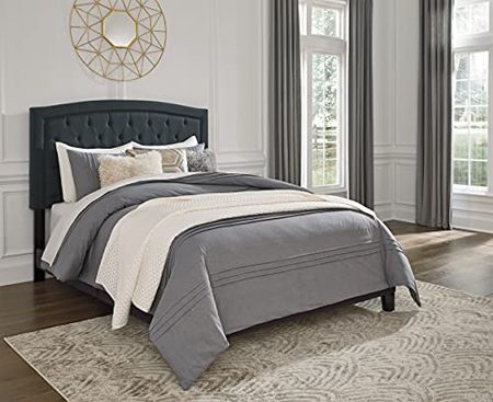 Signature Design by Ashley Adelloni King Upholstered Bed with Button Tufting, Charcoal