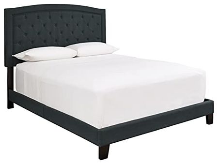Signature Design by Ashley Adelloni King Upholstered Bed with Button Tufting, Charcoal