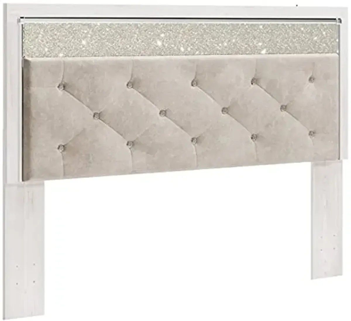 Signature Design by Ashley Altyra King/Cal King Glam Upholstered Panel Headboard, White