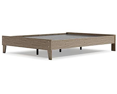 Signature Design by Ashley Oliah Contemporary Queen Platform Bed, Natural Wood Grain
