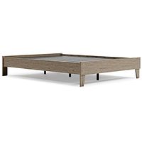 Signature Design by Ashley Oliah Contemporary Queen Platform Bed, Natural Wood Grain