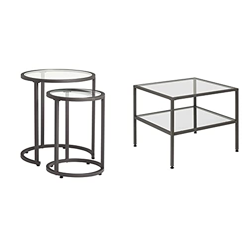 Studio Designs Home Camber Nesting Tables Metal and Glass Side Tables