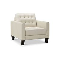 Abbyson Living Carabella Leather Chair, Ivory