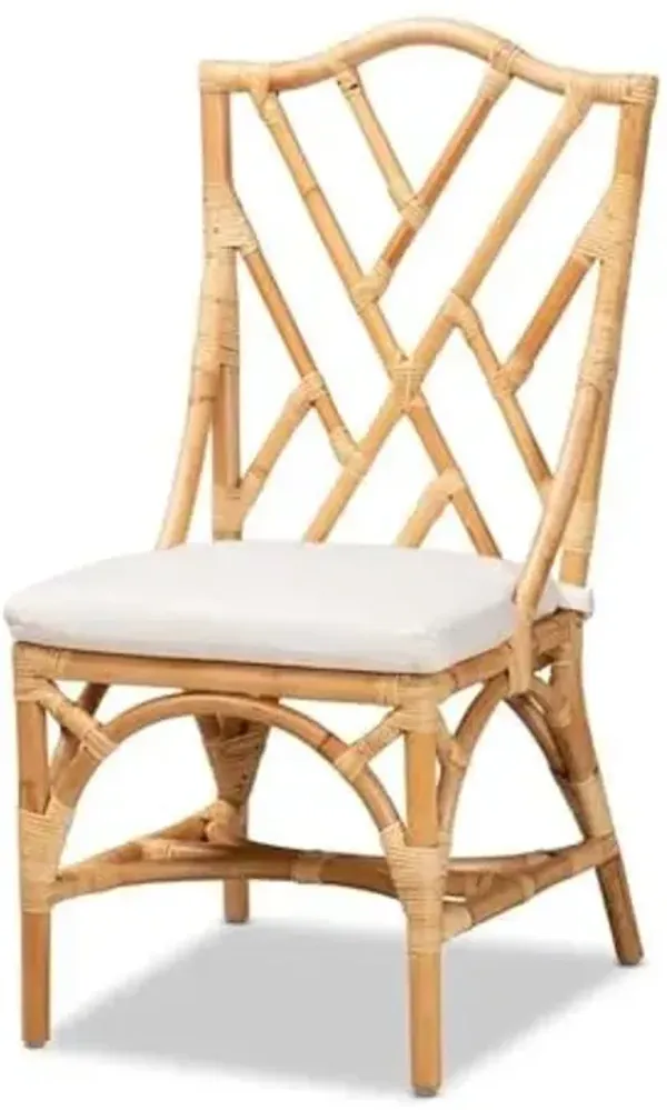 Baxton Studio Sonia Modern and Contemporary Natural Finished Rattan Dining Chair