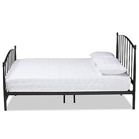 Baxton Studio Lana Modern and Contemporary Black Finished Metal Queen Size Platform Bed