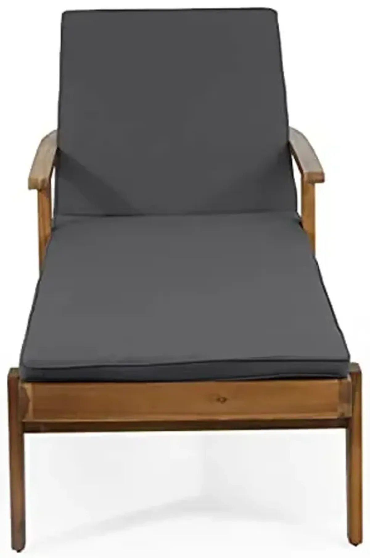 Christopher Knight Home Jason Outdoor Chaise Lounge with Water Resistant Cushion - Acacia Wood - Teak/Dark Gray