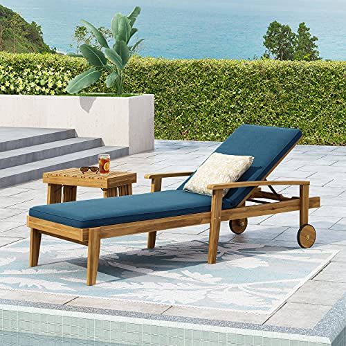 Christopher Knight Home 315260 Jason Outdoor Chaise Lounge, Teak Finish